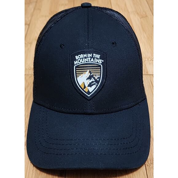 Kuhl Born In The Mountains Patch Mesh Trucker Snapback Hat Cap Hike Black Brown - Picture 1 of 7